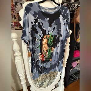 Tie-Dye Graphic Midi Dress